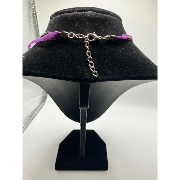 PURPLE JAIPUR CRYSTAL BEADED 22.75 INCH NECKLACE! - Picture 4 of 6